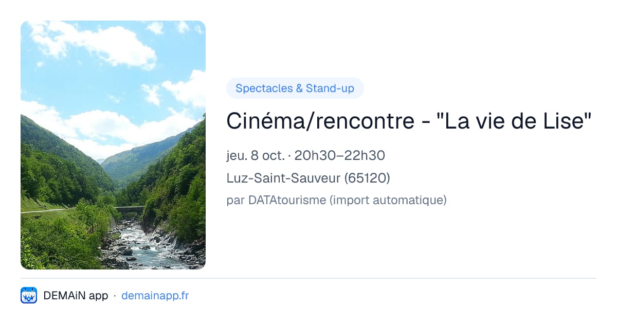 Cinéma/rencontre - "La vie de Lise" — Luz-Saint-Sauveur