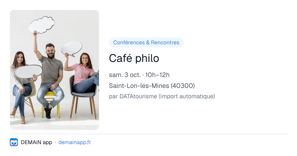 Café philo — Saint-Lon-les-Mines