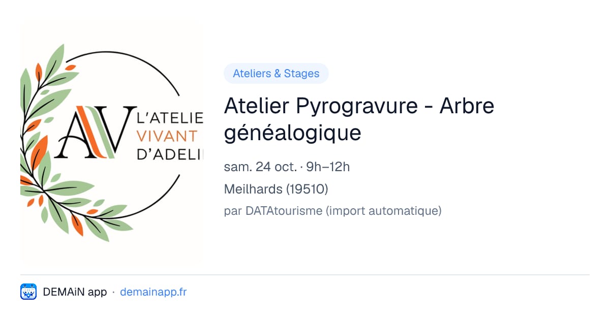 Atelier Pyrogravure - Arbre généalogique — Meilhards