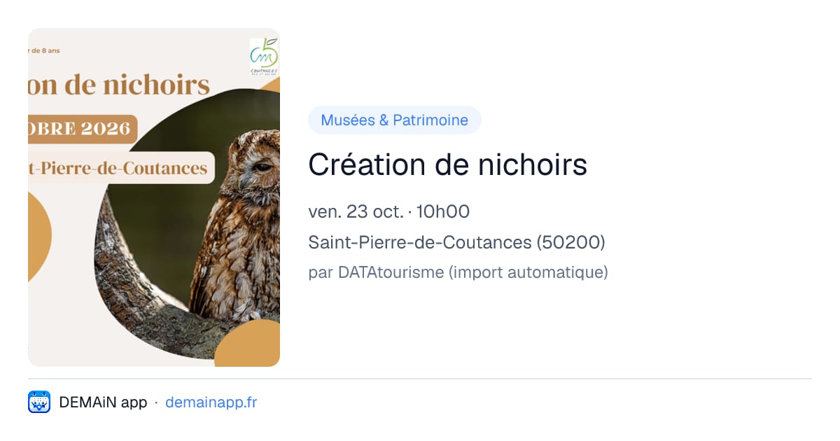 Création de nichoirs — Saint-Pierre-de-Coutances
