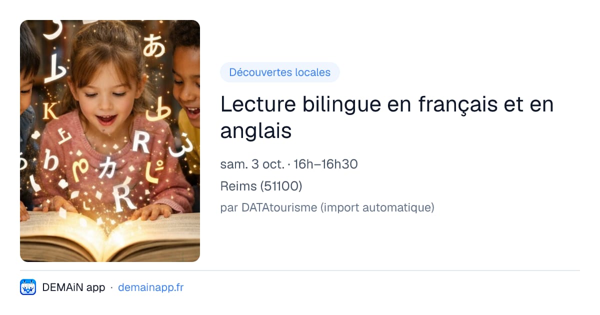 Lecture bilingue en français et en anglais — Reims