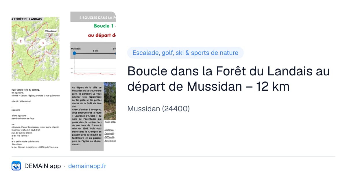Boucle dans la Forêt du Landais au départ de Mussidan – 12 km — Mussidan