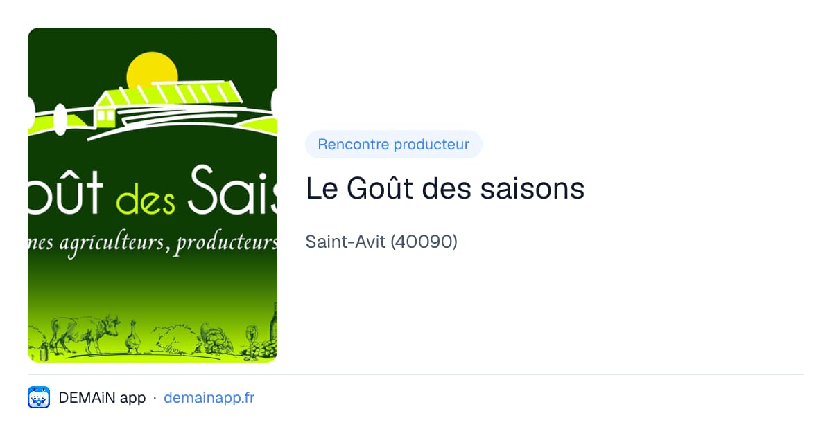 Le Goût des saisons — Saint-Avit