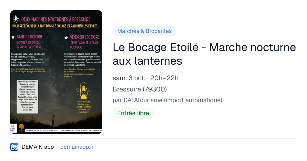 Le Bocage Etoilé - Marche nocturne aux lanternes — Bressuire