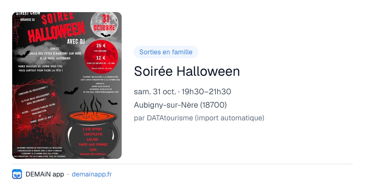 Soirée Halloween — Aubigny-sur-Nère