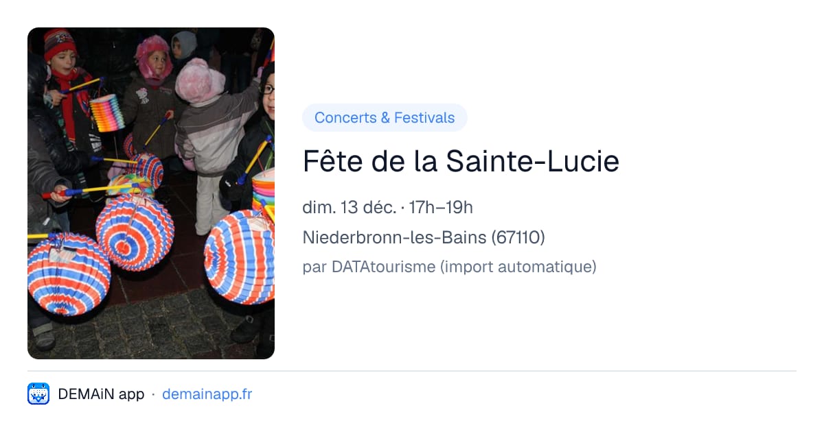 Fête de la Sainte-Lucie — Niederbronn-les-Bains