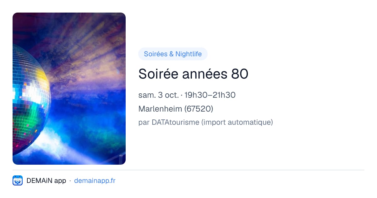 Soirée années 80 — Marlenheim