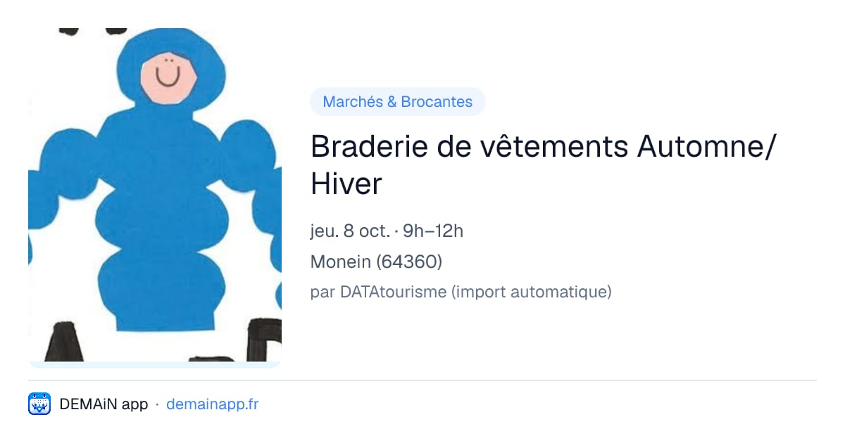 Braderie de vêtements Automne/Hiver — Monein
