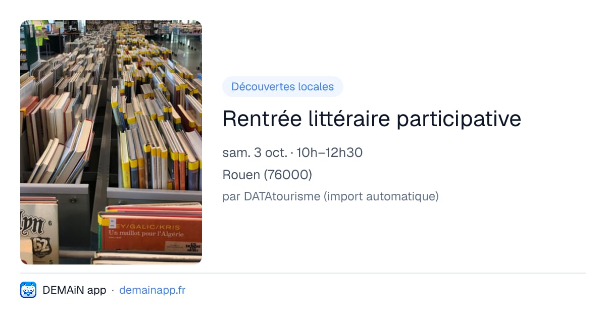 Rentrée littéraire participative — Rouen