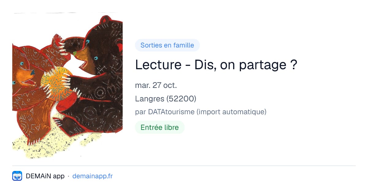 Lecture - Dis, on partage ? — Langres