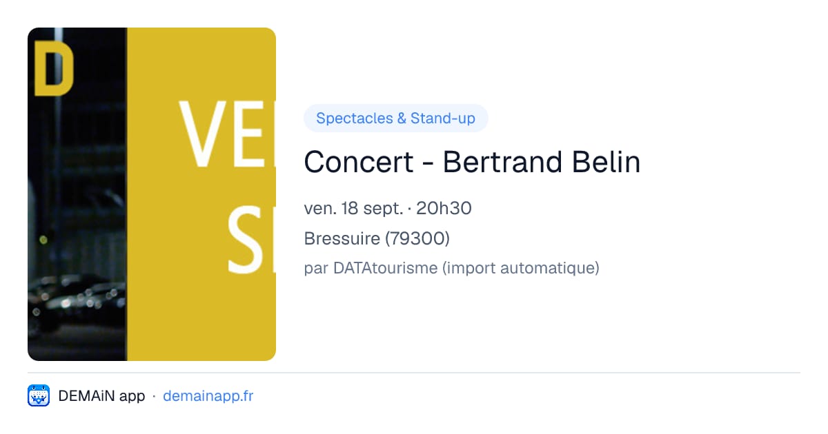 Concert - Bertrand Belin — Bressuire