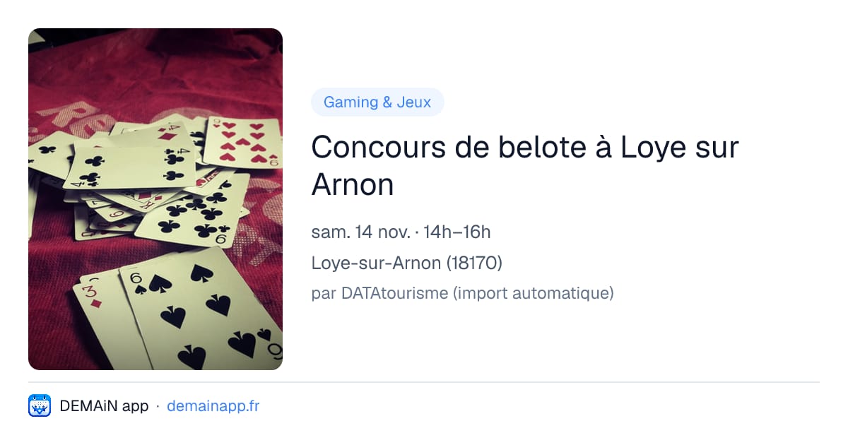 Concours de belote à Loye sur Arnon — Loye-sur-Arnon