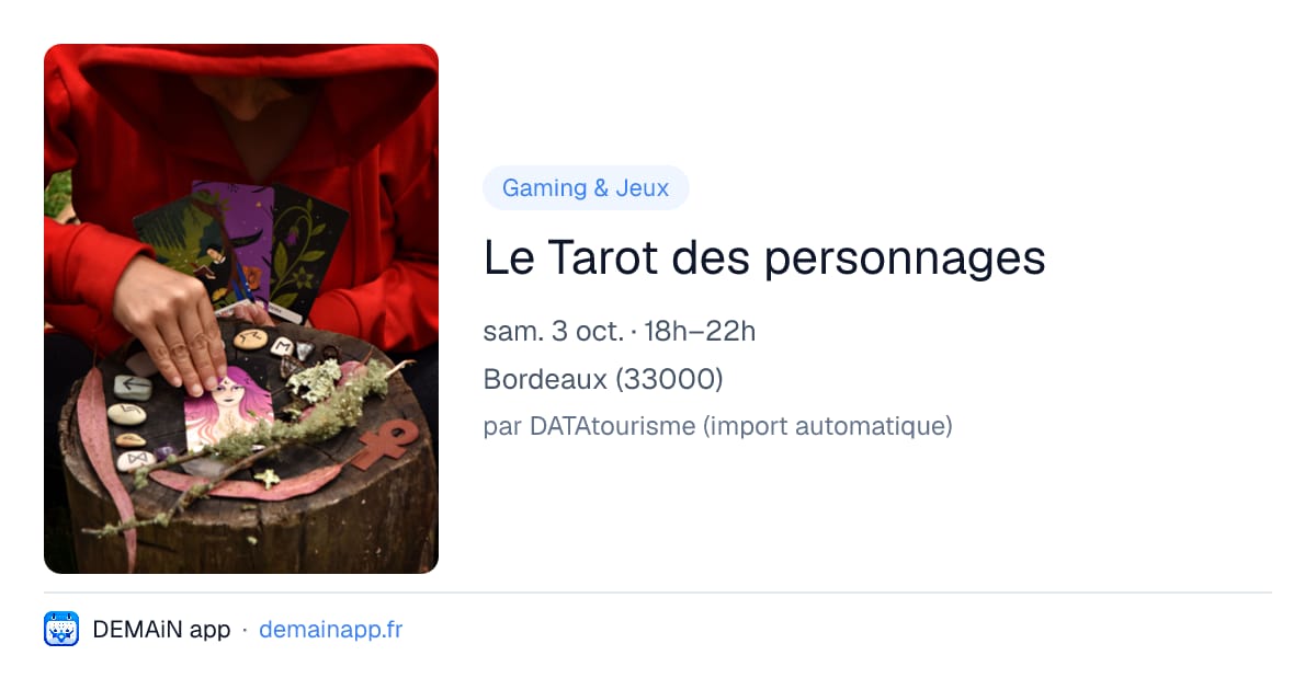 Le Tarot des personnages — Bordeaux