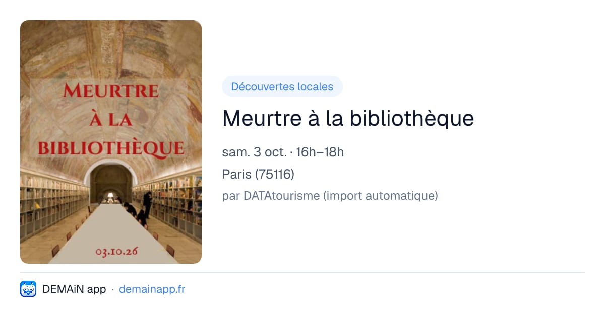 Meurtre à la bibliothèque — Paris