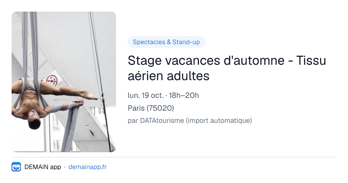 Stage vacances d'automne - Tissu aérien adultes — Paris