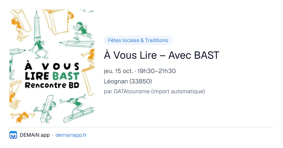 À Vous Lire – Avec BAST — Léognan