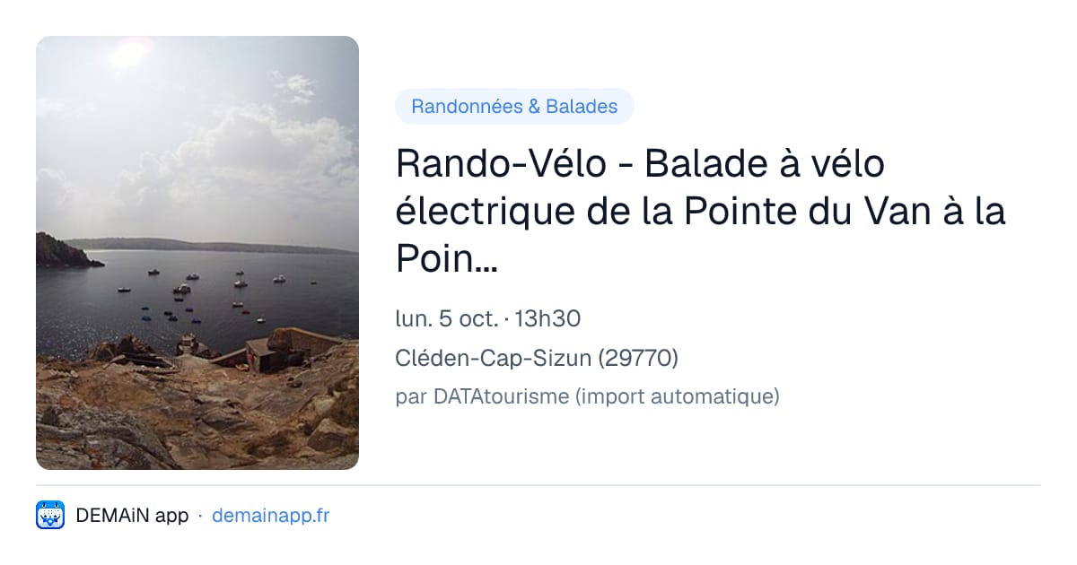 Rando-Vélo - Balade à vélo électrique de la Pointe du Van à la Pointe du Raz — Cléden-Cap-Sizun