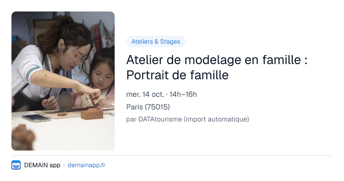 Atelier de modelage en famille : Portrait de famille — Paris