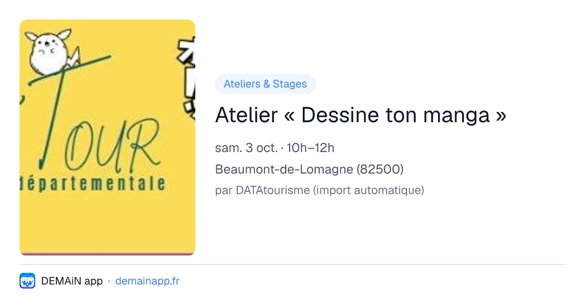 Atelier « Dessine ton manga » — Beaumont-de-Lomagne