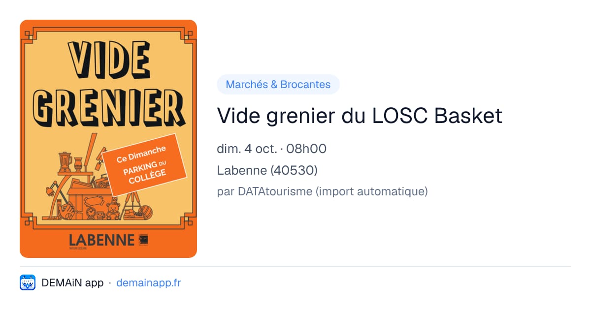 Vide grenier du LOSC Basket — Labenne