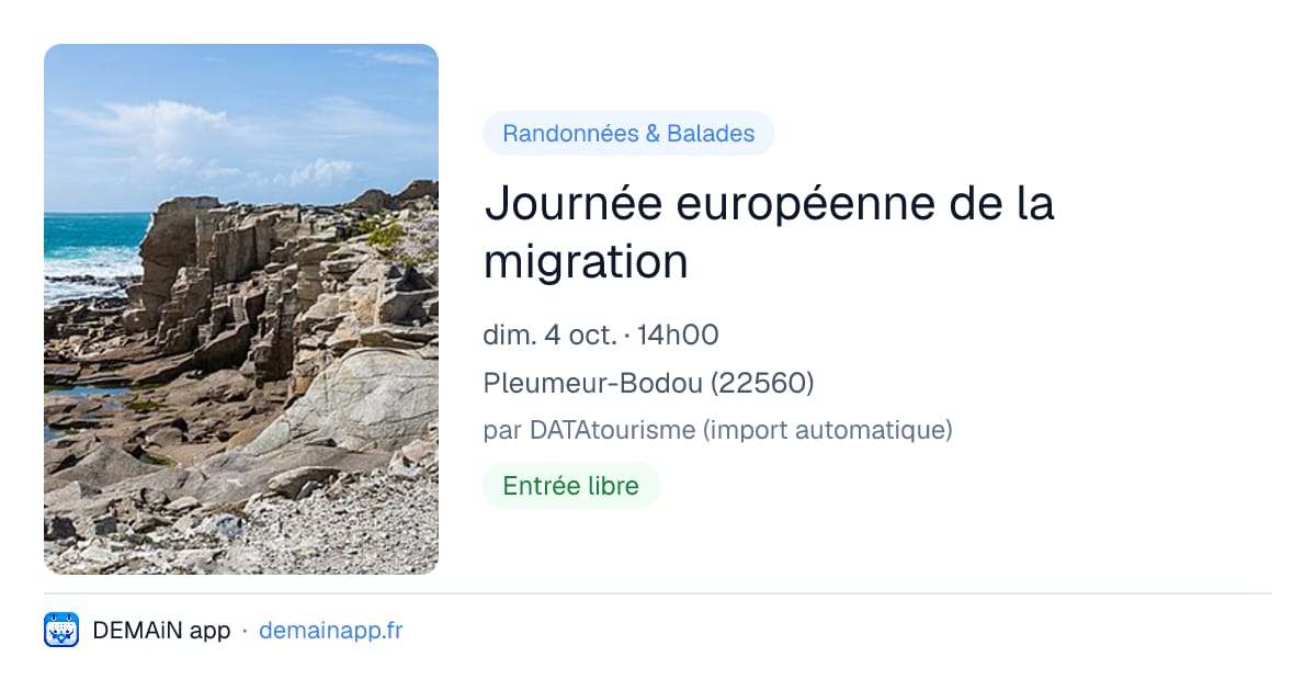Journée européenne de la migration — Pleumeur-Bodou