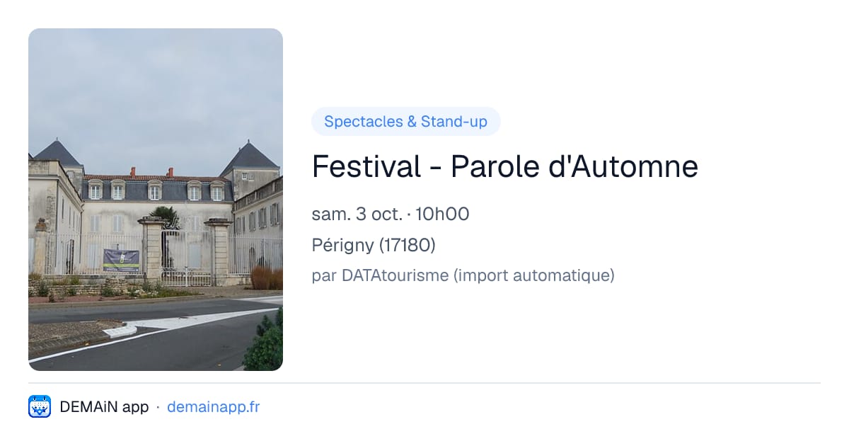 Festival - Parole d'Automne — Périgny