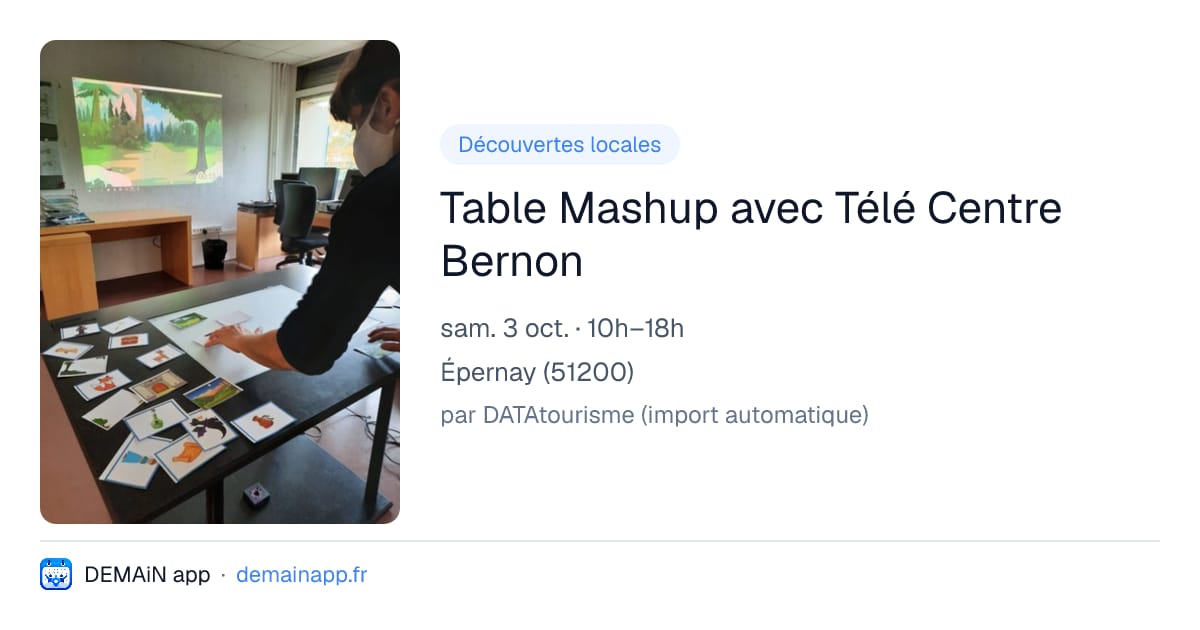 Table Mashup avec Télé Centre Bernon — Épernay