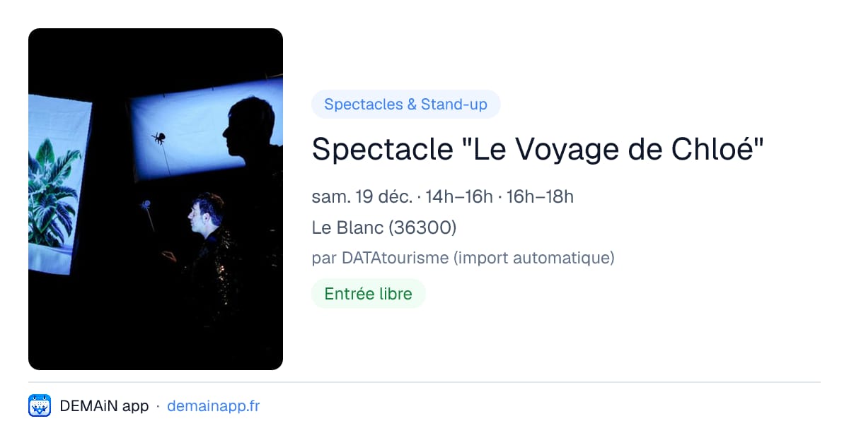 Spectacle "Le Voyage de Chloé" — Le Blanc