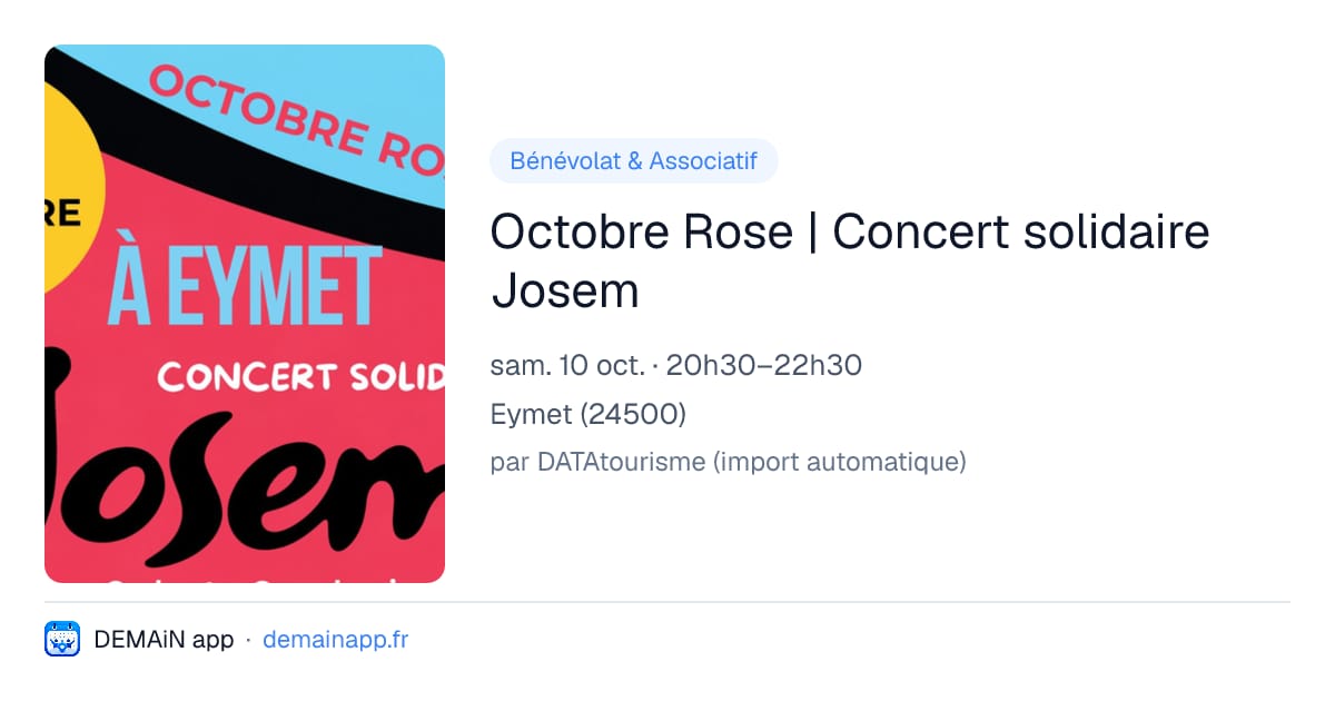Octobre Rose | Concert solidaire Josem — Eymet