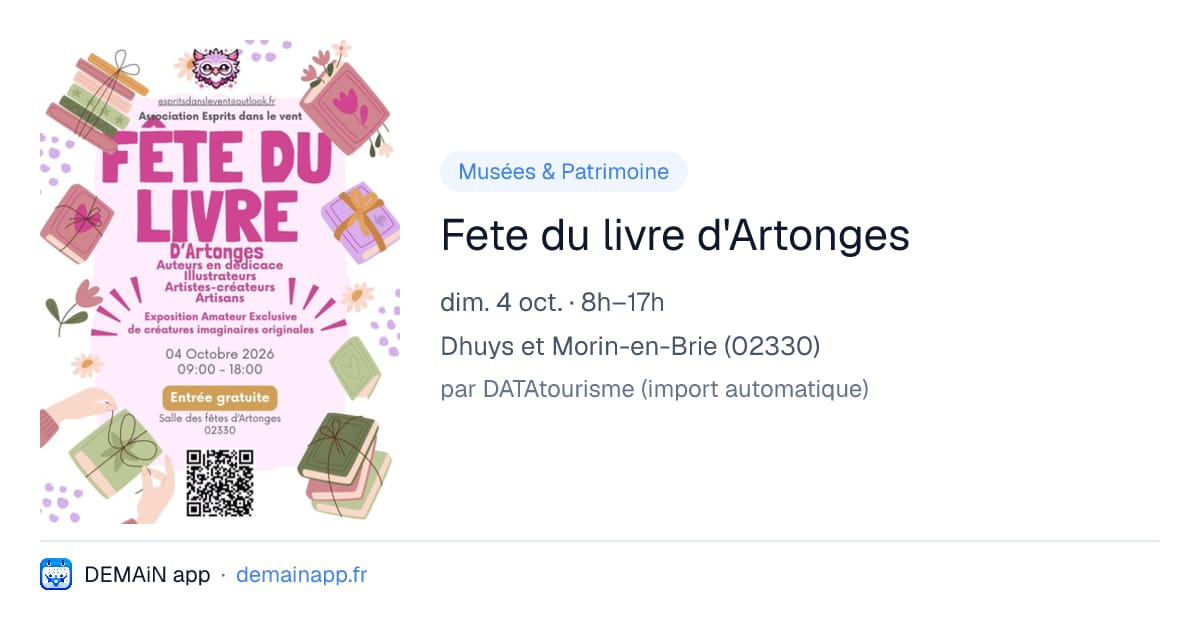 Fete du livre d'Artonges — Dhuys et Morin-en-Brie