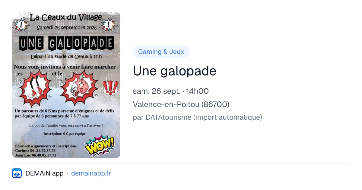 Une galopade — Valence-en-Poitou