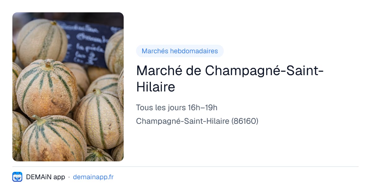 Marché de Champagné-Saint-Hilaire — Champagné-Saint-Hilaire