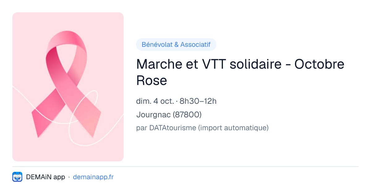 Marche et VTT solidaire - Octobre Rose — Jourgnac