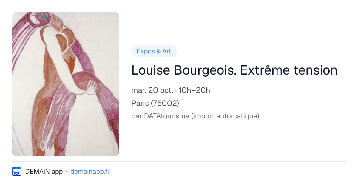 Louise Bourgeois. Extrême tension — Paris