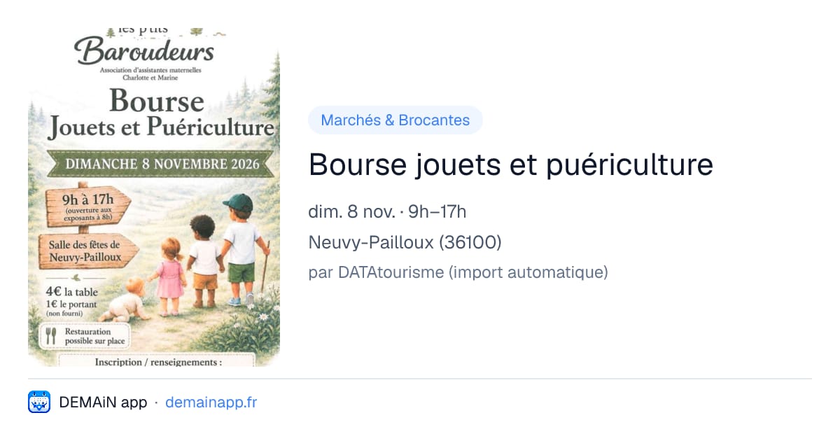 Bourse jouets et puériculture — Neuvy-Pailloux