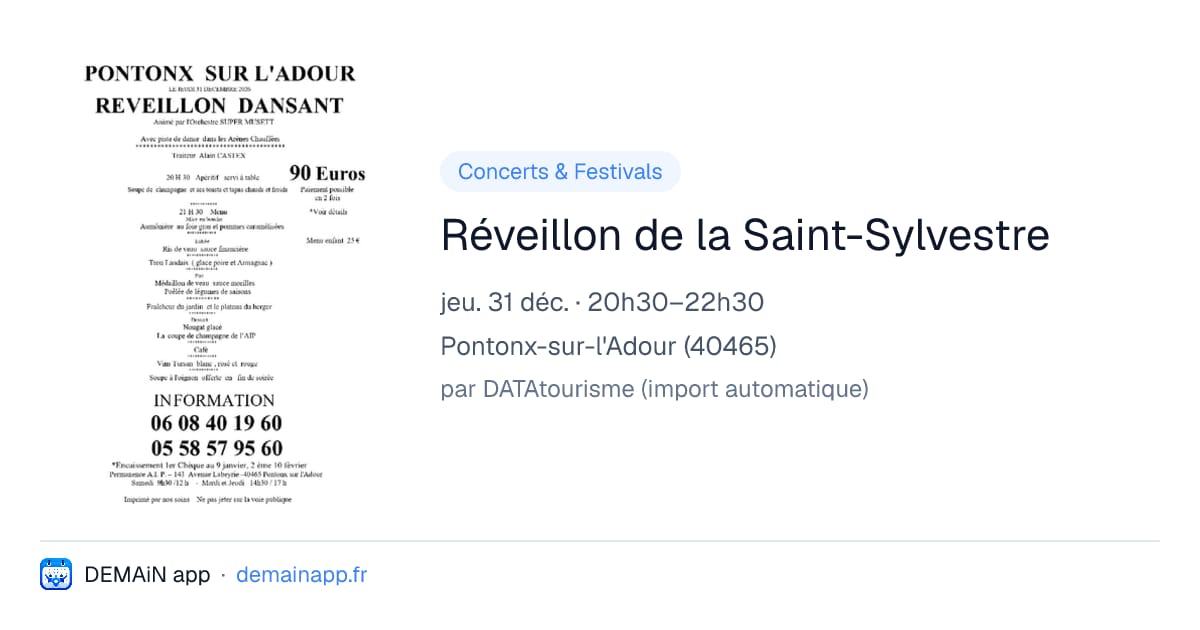 Réveillon de la Saint-Sylvestre — Pontonx-sur-l'Adour