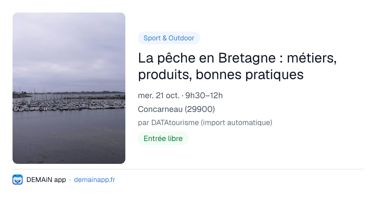 La pêche en Bretagne : métiers, produits, bonnes pratiques — Concarneau