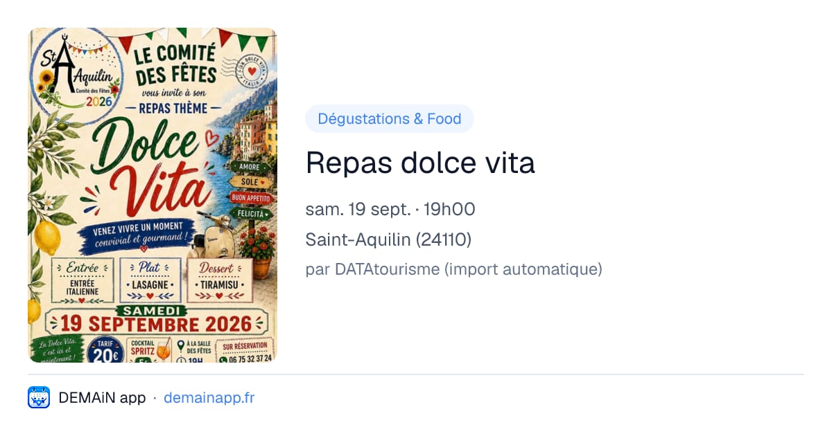 Repas dolce vita — Saint-Aquilin