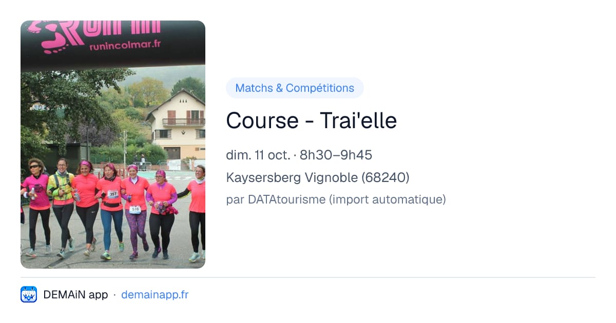 Course - Trai'elle — Kaysersberg Vignoble