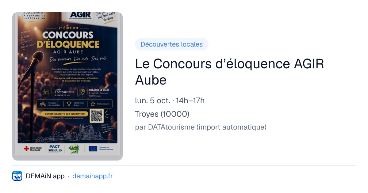 Le Concours d’éloquence AGIR Aube — Troyes