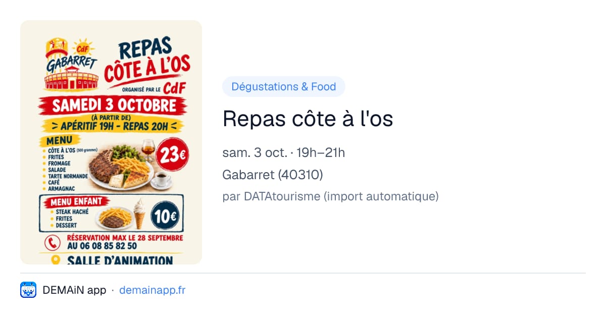 Repas côte à l'os — Gabarret