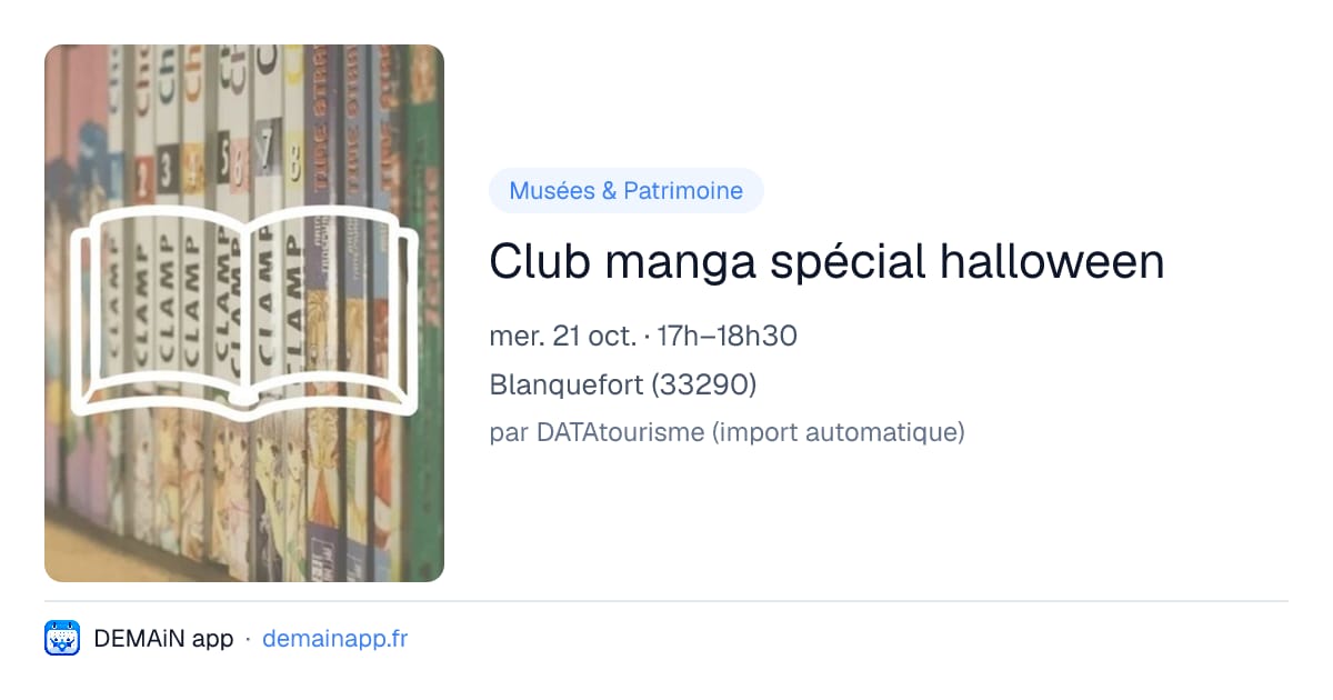 Club manga spécial halloween — Blanquefort