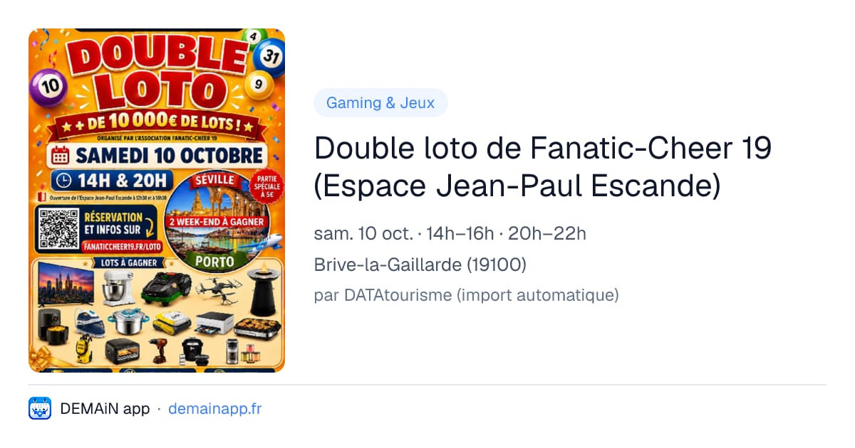 Double loto de Fanatic-Cheer 19 (Espace Jean-Paul Escande) — Brive-la-Gaillarde