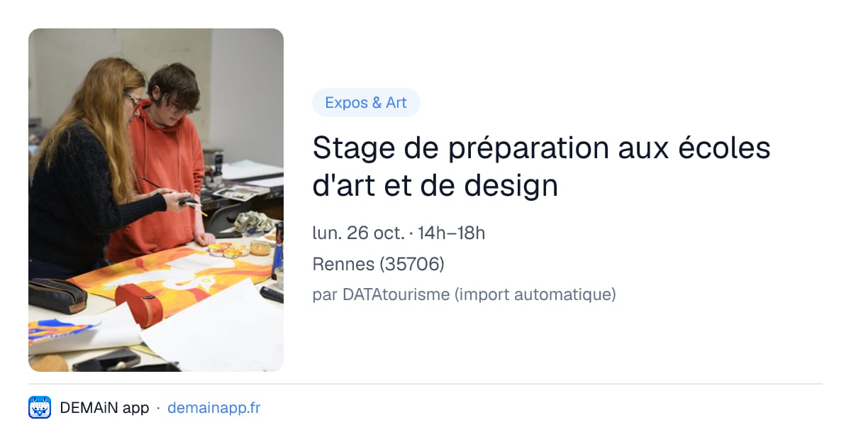 Stage de préparation aux écoles d'art et de design — Rennes