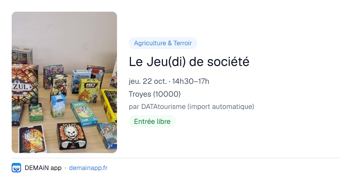Le Jeu(di) de société — Troyes