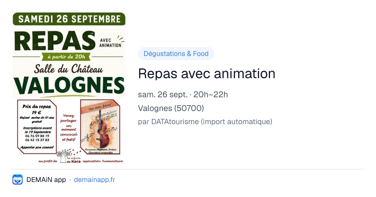 Repas avec animation — Valognes