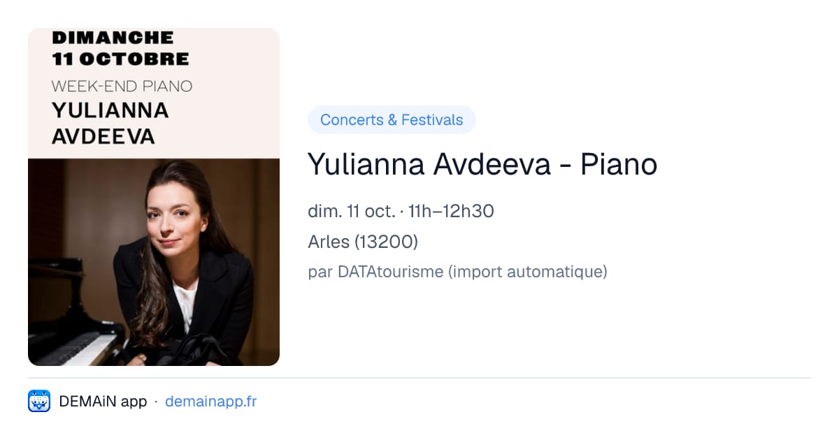 Yulianna Avdeeva - Piano — Arles