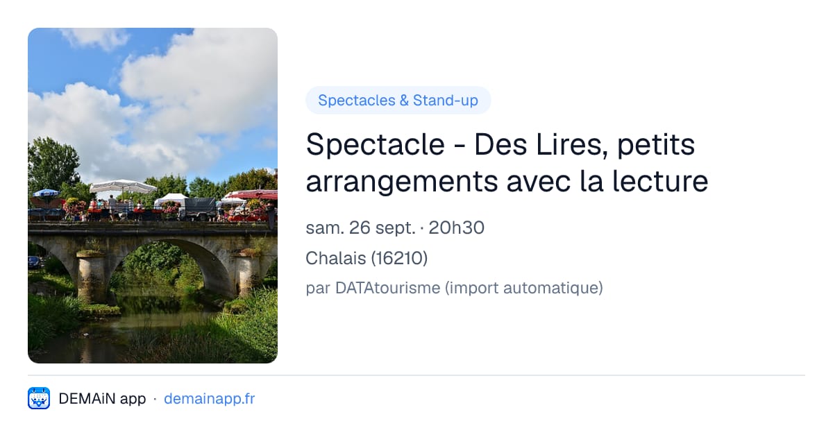 Spectacle - Des Lires, petits arrangements avec la lecture — Chalais