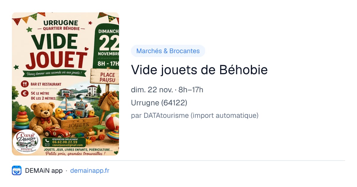 Vide jouets de Béhobie — Urrugne