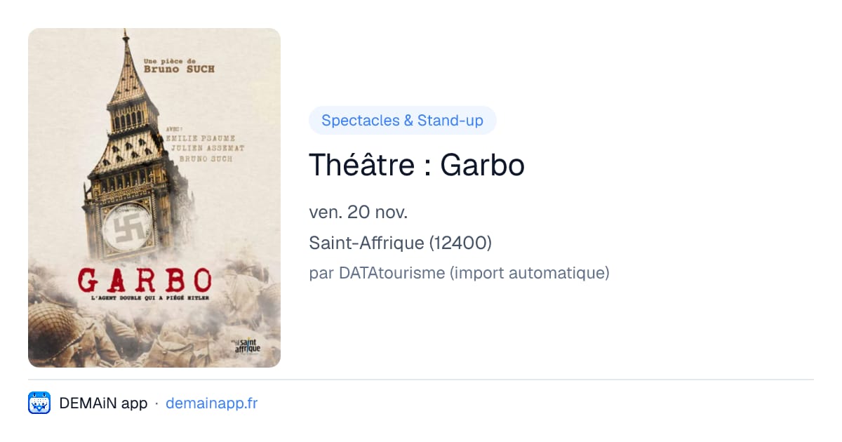 Théâtre : Garbo — Saint-Affrique